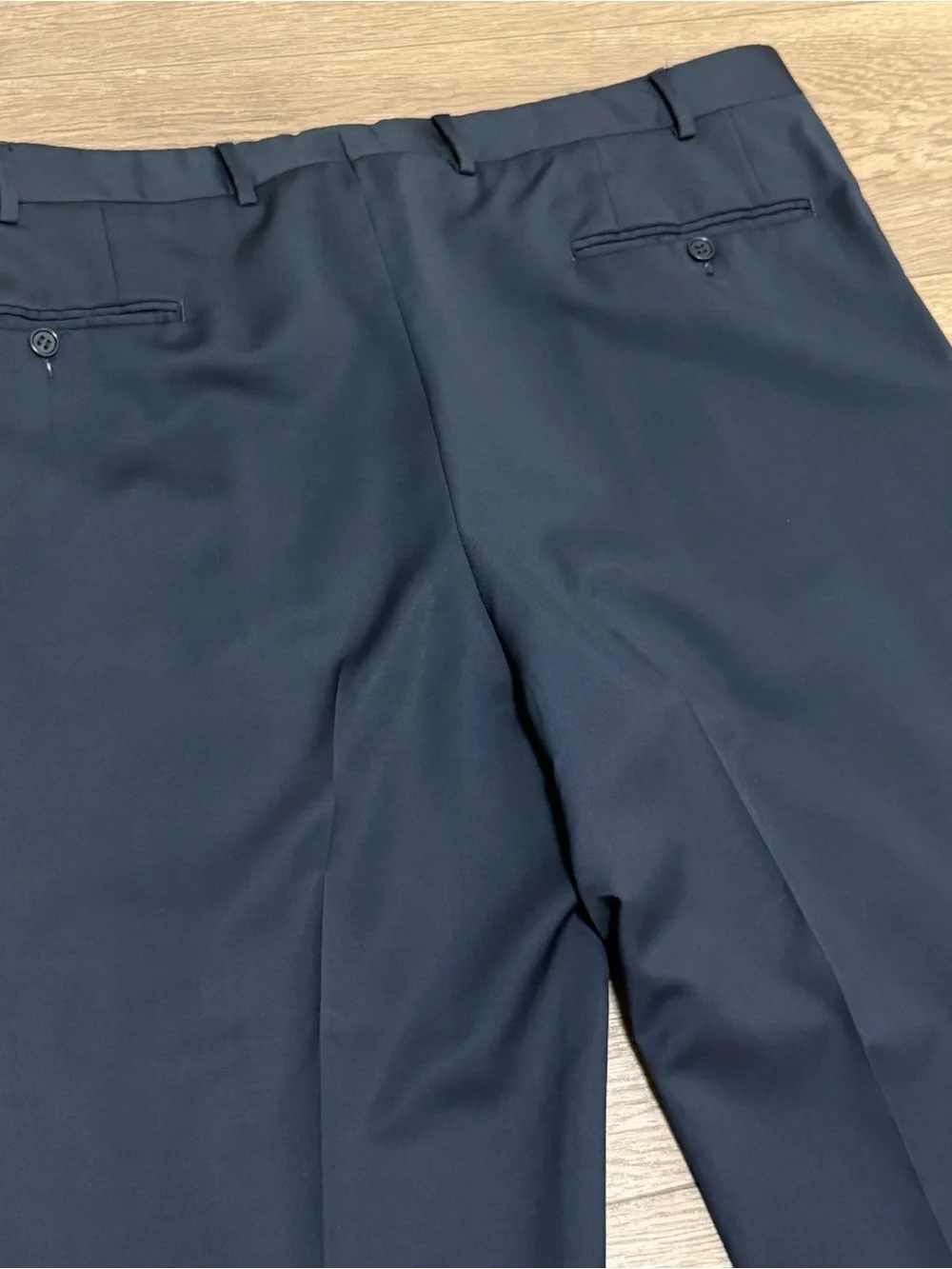 CANALI 100% Wool Pleated Cuffed Dress Pants Trousers Mens Navy Blue IT 54 US 37
